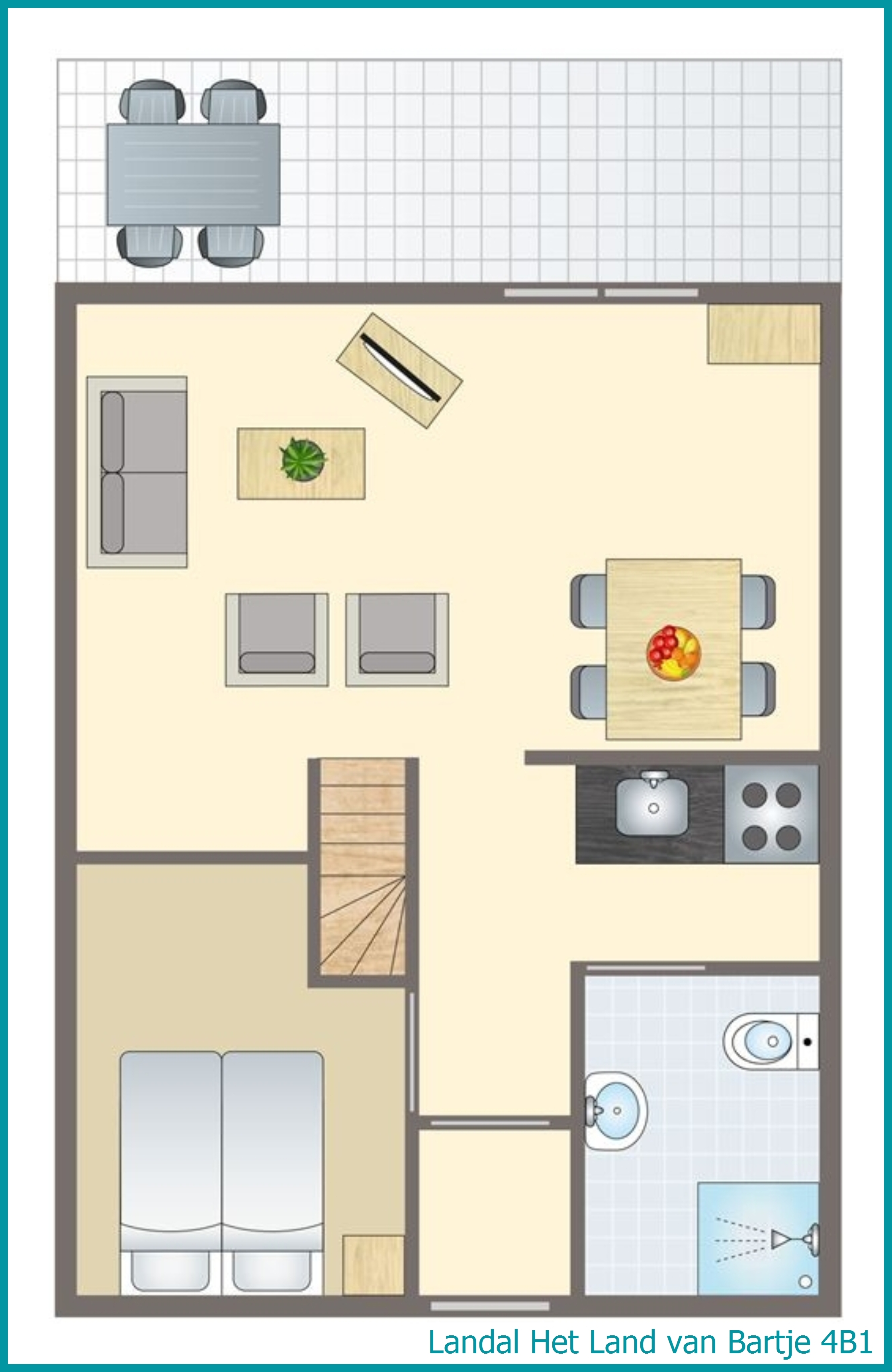 4-person bungalow 4B1 at Het Land van Bartje