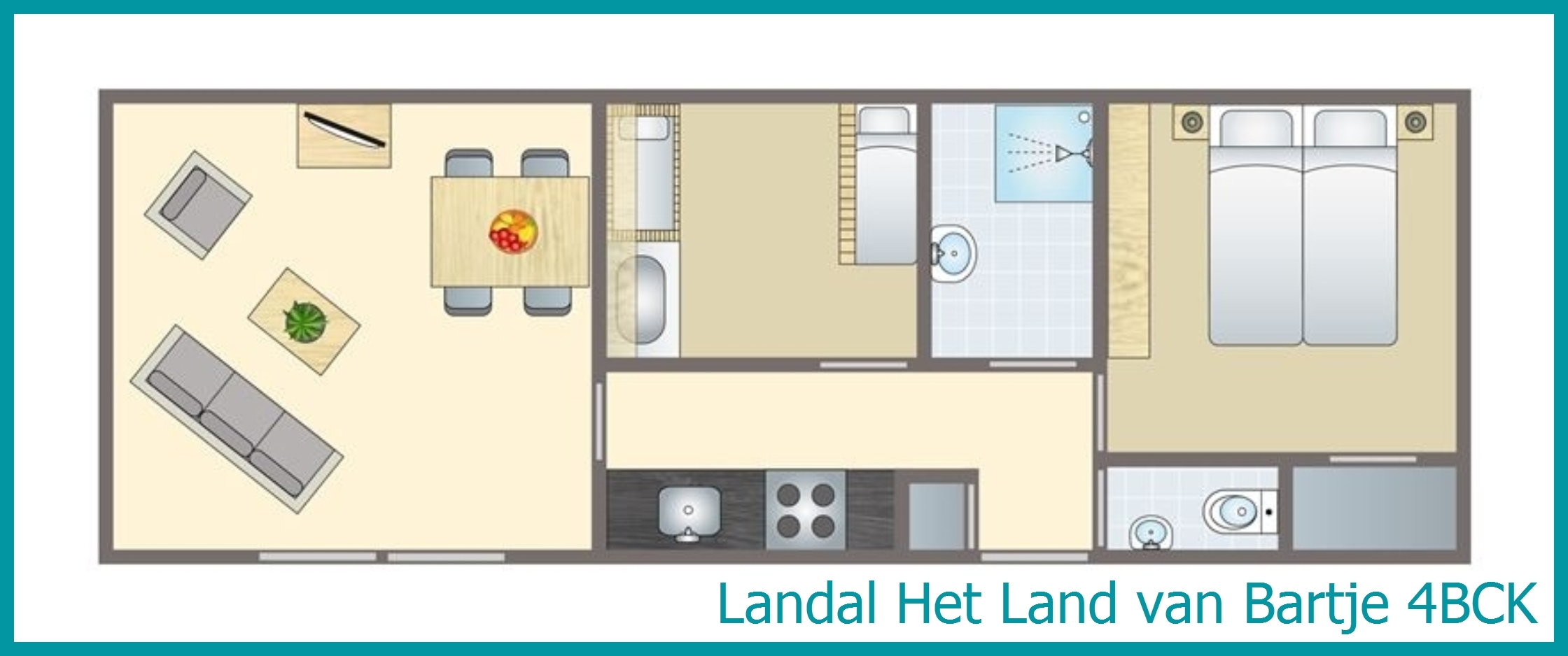 4-person toddler mobile home 4BCK at Het Land van Bartje