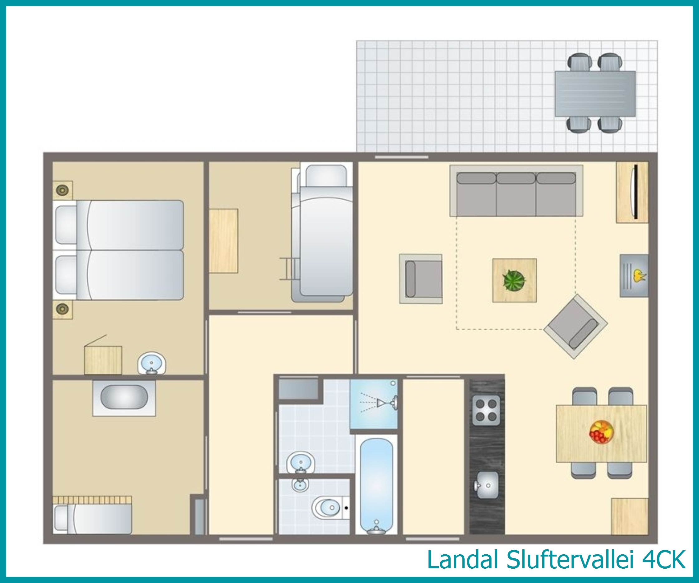 4-person kidsbungalow 4CK at Sluftervallei