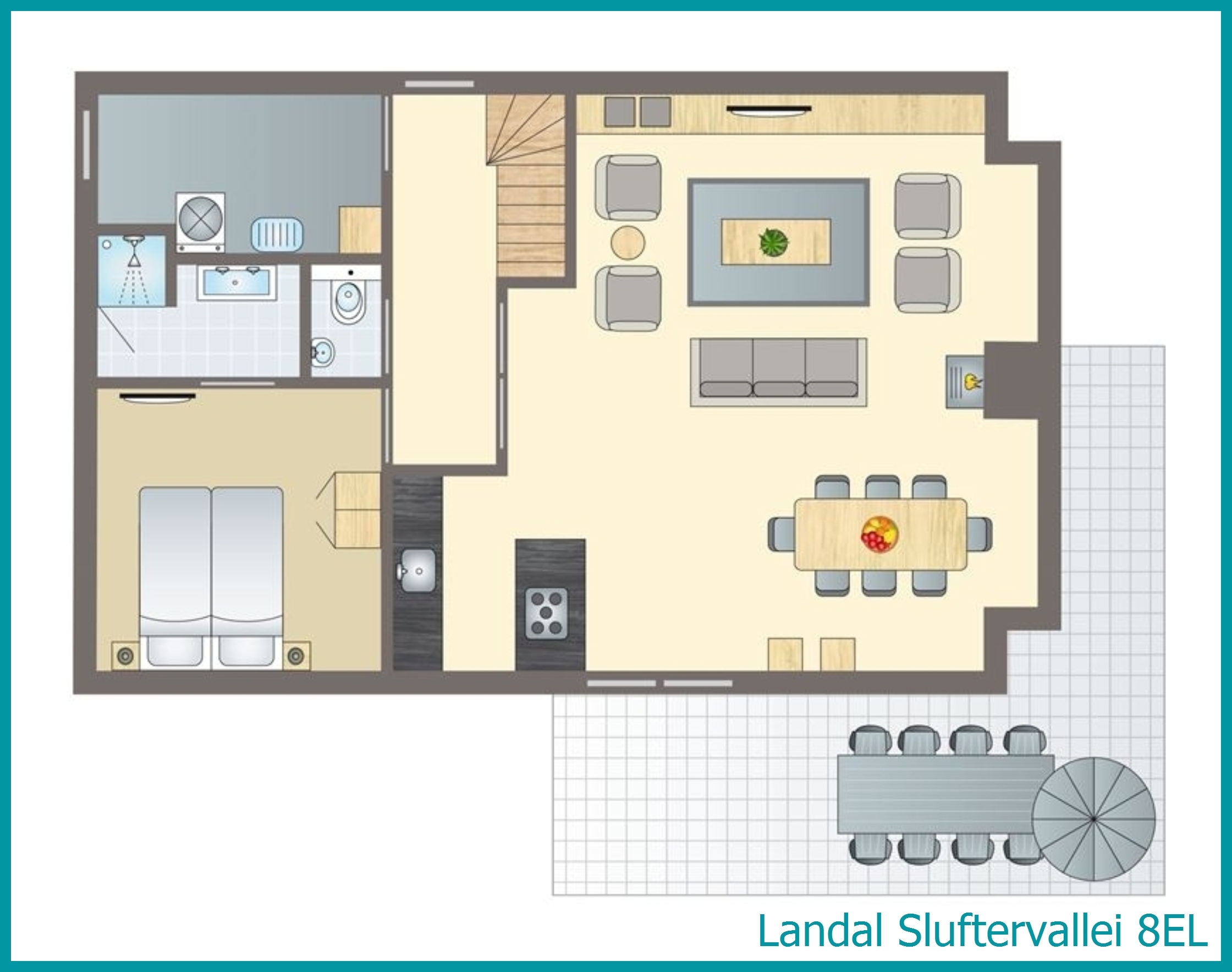 8-person bungalow 8EL at Sluftervallei