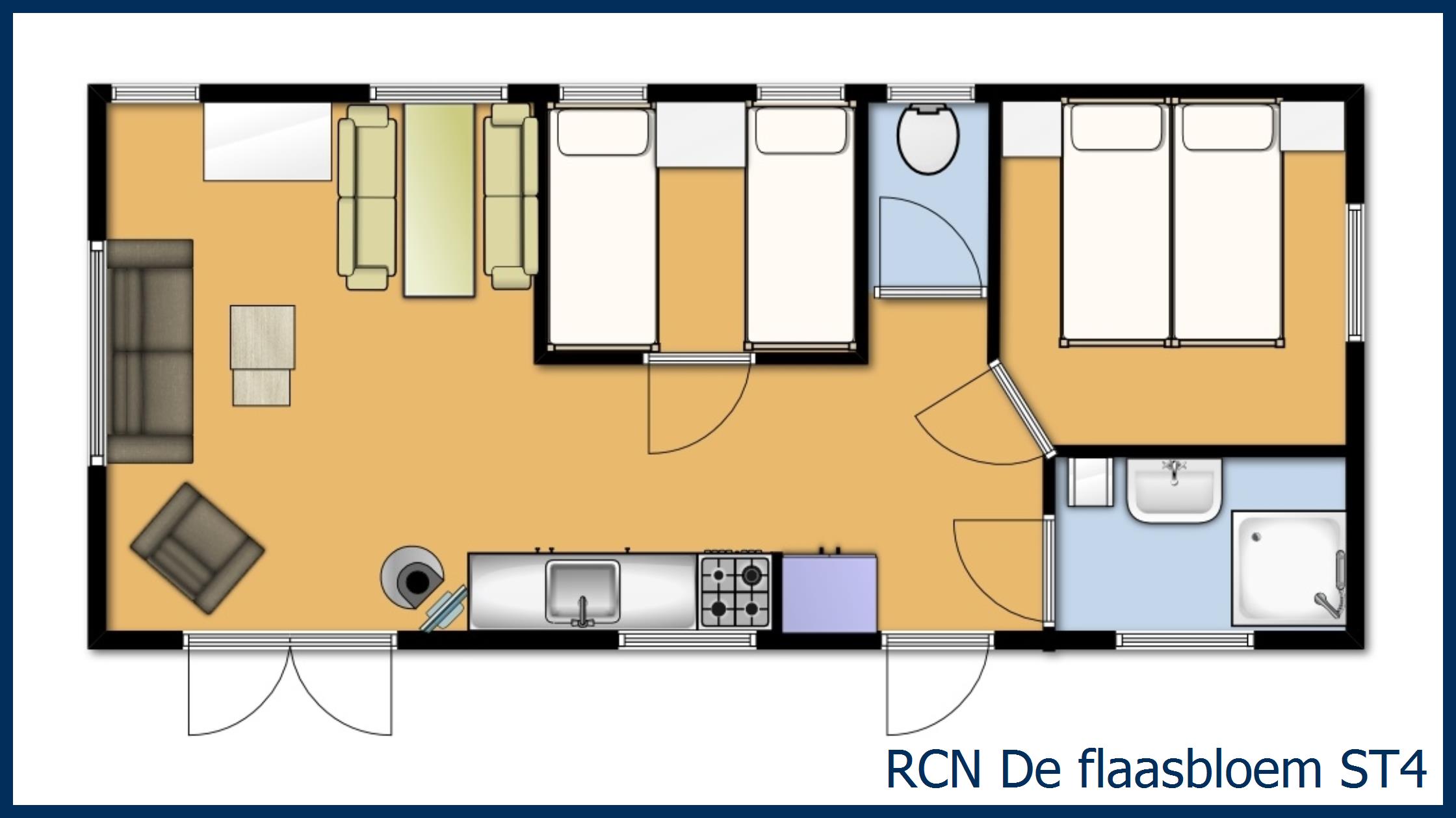 Mobile home hytte ST4 at De Flaasbloem