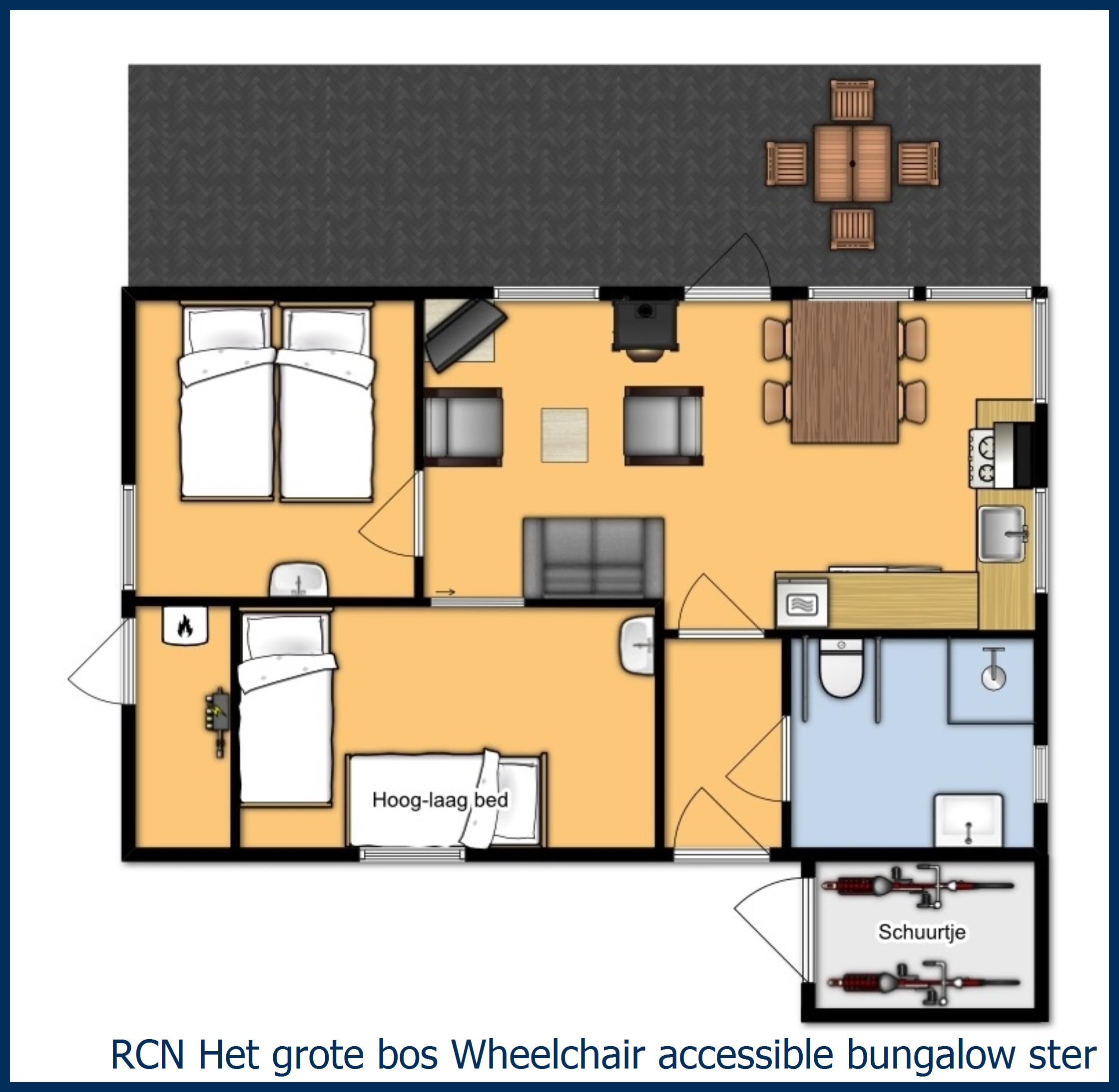 Bungalow Wheelchair accessible  Sterkenburg at Het Grote Bos