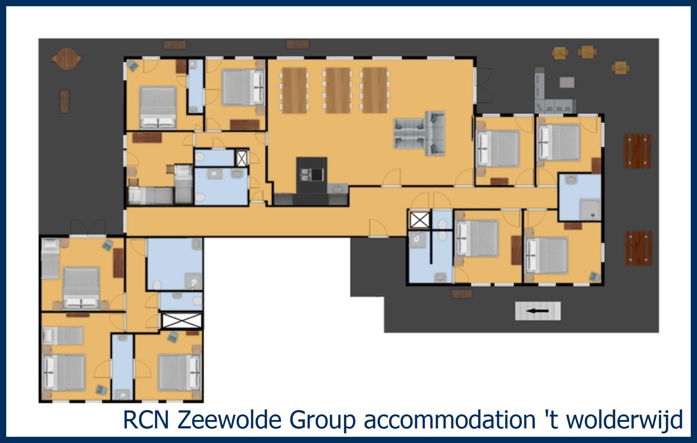 Bungalow Group accommodation 't wolderwijd at Zeewolde